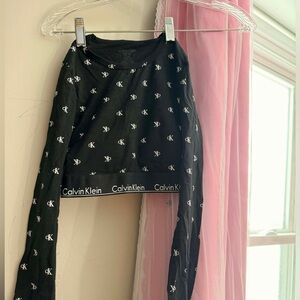 Calvin Klein Kids Black Logo Print Leggings